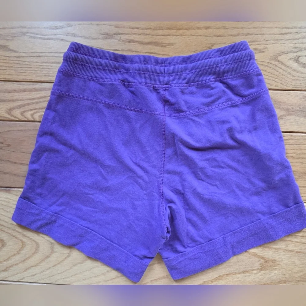 Athletic Shorts Purple Elastic Waistband - Picture 3 of 4